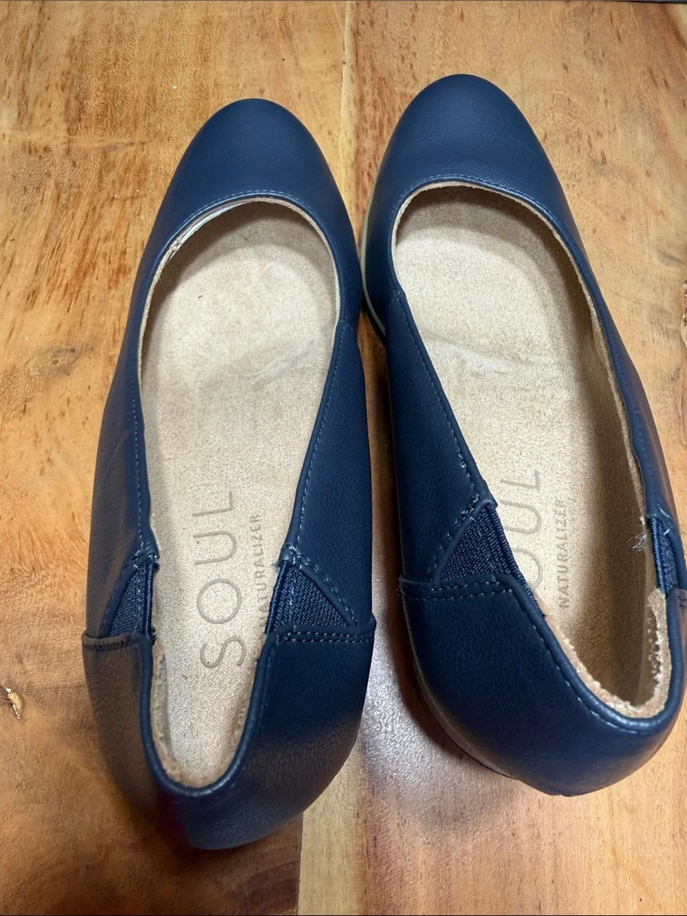 Naturalizer SOUL “About Time” Minimalist Platform Wedge Pumps Navy Blue Size 9